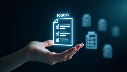 Businessman check online document validation icon, Concepts of practices and policies, company articles of association Terms and Conditions, regulations and legal advice, corporate policy