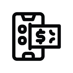 digital money line icon. Clean and minimalist vector icon for websites, mobile apps, presentations, and logos. Fully scalable and customizable for any project.