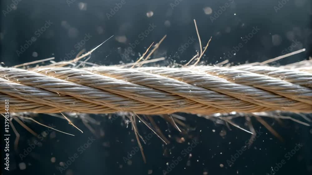 Poster strong and durable rope showcases strength and testing in engineering, with close up view highlighti