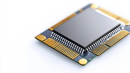 Intricate microprocessor architecture, a closeup view of modern computing power