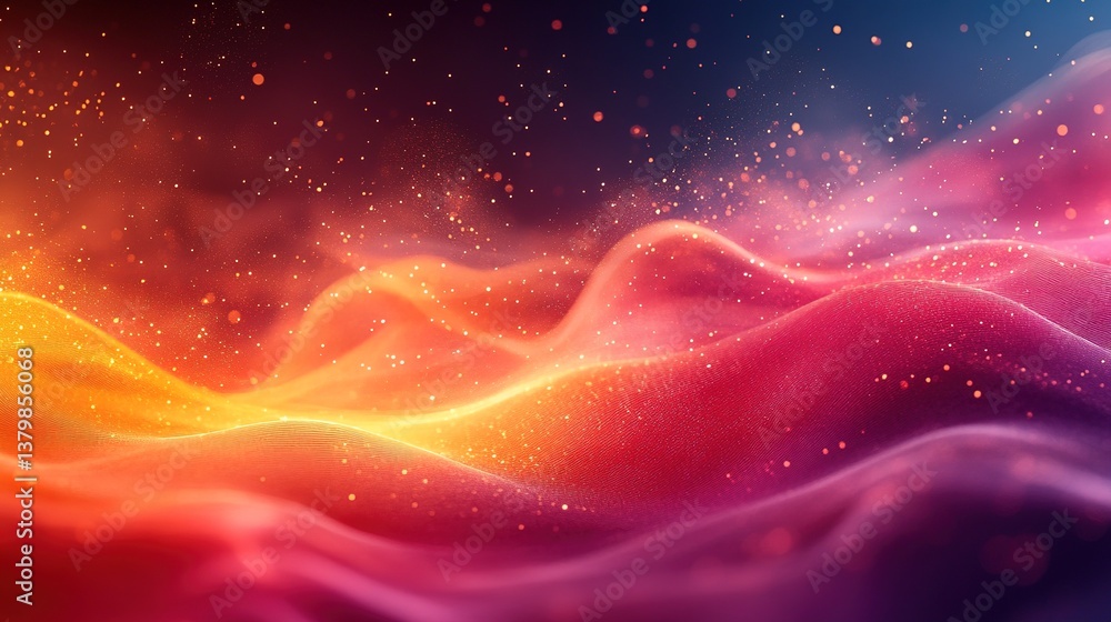 Poster dreamscape of light and shadow: an abstract visual journey through colors