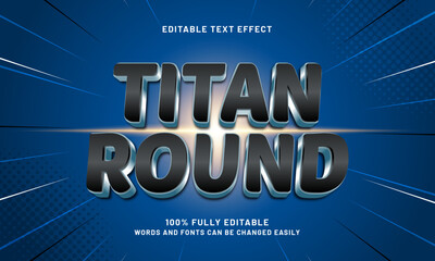 titan round editable text effect with a game and play text style
