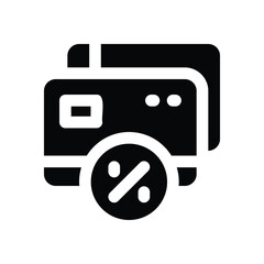 credit card glyph icon. Strong and solid vector icon for websites, mobile interfaces, presentations, and visual branding. High quality and easy to edit.