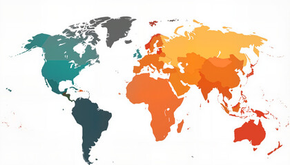 Minimalist time zone map with geometric shapes, global perspective
