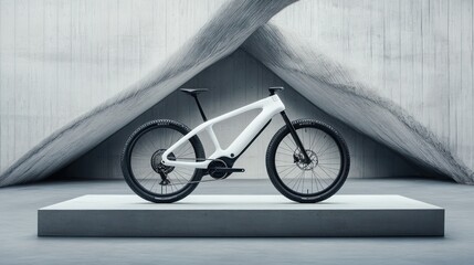 Modern electric bicycle on podium