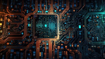 Futuristic server background circuit board futuristic server