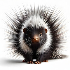 Cute brown and white ferret isolated on white background