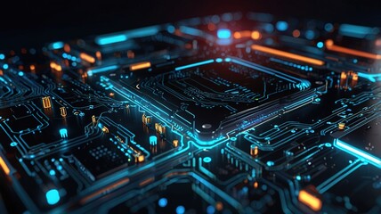 Futuristic server background circuit board futuristic server