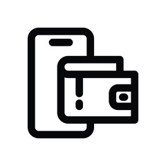 digital wallet line icon. Clean and minimalist vector icon for websites, mobile apps, presentations, and logos. Fully scalable and customizable for any project.
