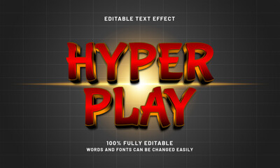 hyper play editable text effect with a game and play text style