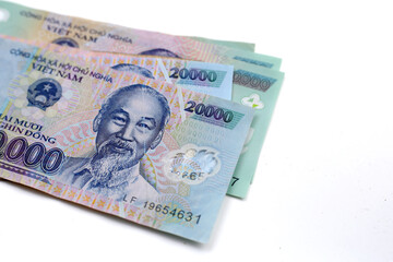 Vietnamese dong banknotes. Money concept