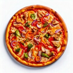 Pizza Colorful Toppings Grilled Chicken