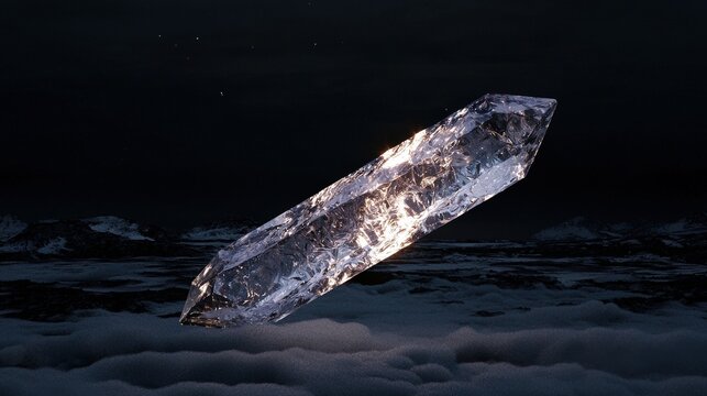 Arcane prism sword of the starlit forge, each reflection a memory encoded in blacklight crystal