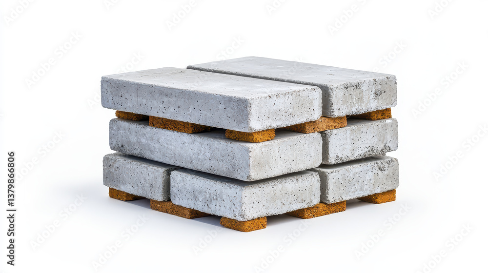Poster concrete blocks stacked neatly, showcasing modern design with minimalist aesthetic. ideal for constr