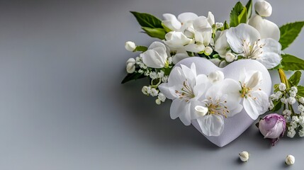 Heart-shaped floral arrangement indoor setting decorative art minimalist style close-up view love concept