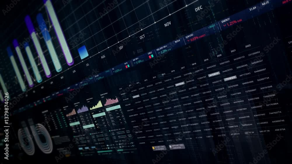 Leinwandbilder dynamic data visuals for business info graphics, animated charts, and data-driven insights for a bus