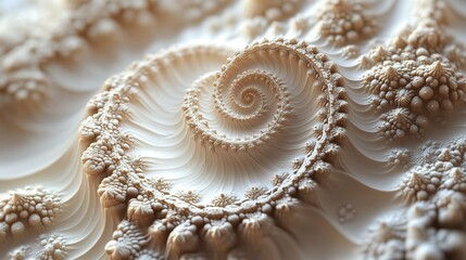 Fractal Dream Creamy Beige Spiral