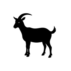 Cute cartoon goat illustration isolated on white background
