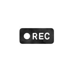 Watercolor Black REC Button Icon for Recording Screens or Audio