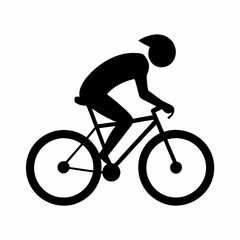 Naklejka premium Silhouette of a cyclist riding a bike