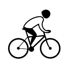 Obraz premium Silhouette of a cyclist riding a bike