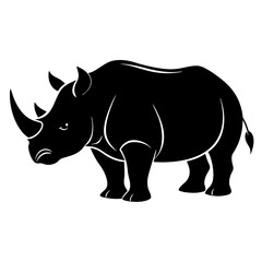 Fototapeta premium Rhino standing alone on a white background