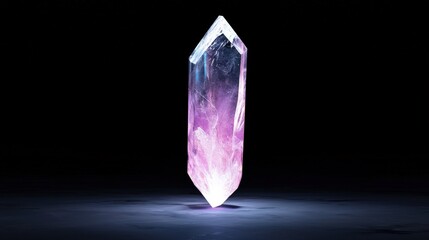 Legendary crystal sword carved from voidstone and refracted light, glowing where darkness falls