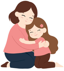 Mother’s Day Set Cute Mother and Child Clipart 