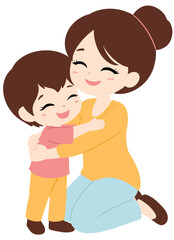 Mother’s Day Set Cute Mother and Child Clipart 