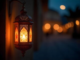 Generative AI: Ornate Lantern Illuminating a Dark Cityscape, A Fusion of Tradition and Artificial Intelligence