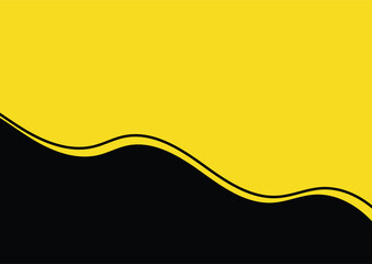 Elegant black and yellow abstract wave background vector