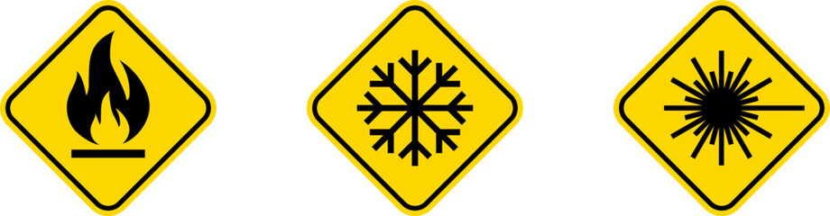 Exclamation marks. Caution alarm set. Danger sign vector collection