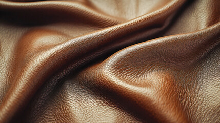 Fototapeta premium Old Brown leather, closeup view of material texture, can be used as background