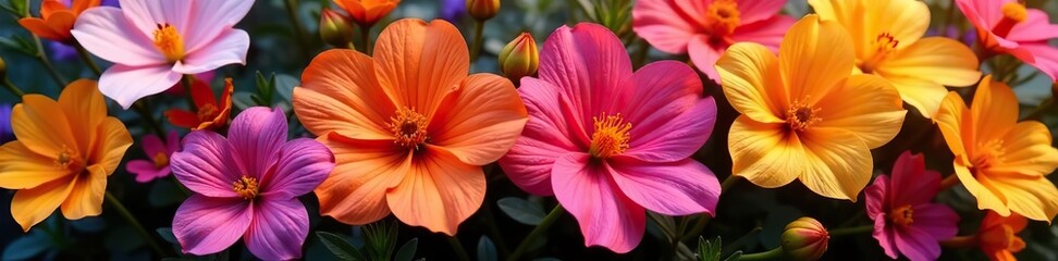 Close-up of vibrant Australian native flowers in full bloom, showcasing a variety of colorful petals and intricate patterns,  nature,  plant