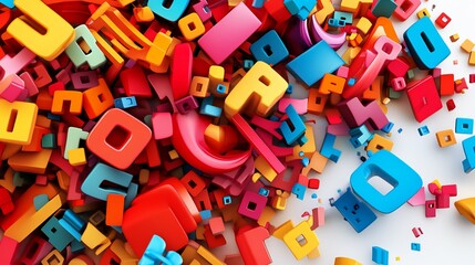 Fototapeta premium Colorful 3D Abstract Alphabet Explosion