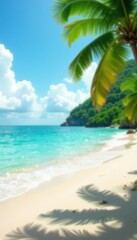 Blurred tropical beach background for summer vacation,  sea,  leisure
