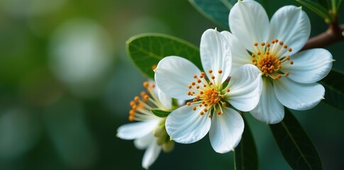 Obraz premium Close-up image of eucalyptus tree flowers and seeds, showcasing the intricate details and textures of these natural plant elements, nature, tree
