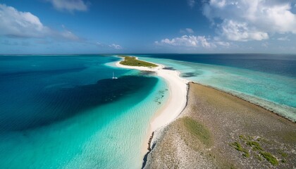 tropical beach with blue sky