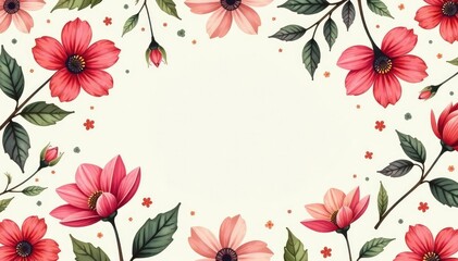 Fototapeta premium Elegant, repeating botanical print in soft hues, seamless background, floral texture