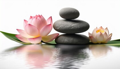 Fototapeta premium zen stones with flower