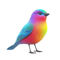 Rainbow Bird Colorful Avian Digital Art Vivid Feathers,