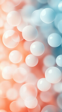 Abstract floating spheres with soft red and blue gradients, perfect for modern phone wallpaper aesthetics.

