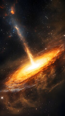 Celestial Symphony: The Quasar's Dazzling Light on the Canvas of the Universe