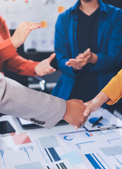Business handshake for teamwork of business merger and acquisition,successful negotiate,hand...