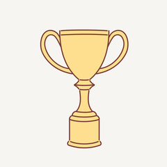 Winner's Cup. Vector illustration in cartoon style.