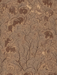 Vintage Art illustration, Folk art illustration, Miniature Art illustration
