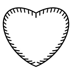 Sweet little heart. Doodle illustration in vector. Design of postcards and invitations.