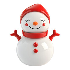 Happy Snowman Christmas Winter Holiday Cheer Festive Fun Red White,