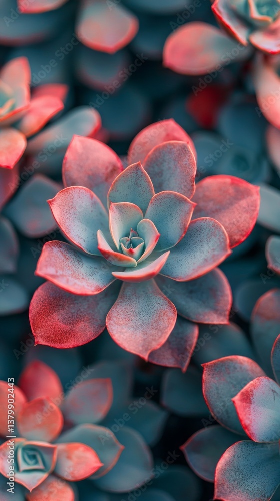 Aufkleber witness the beauty of a close-up pink succulent glowing with pastel hues, its layered petals creatin