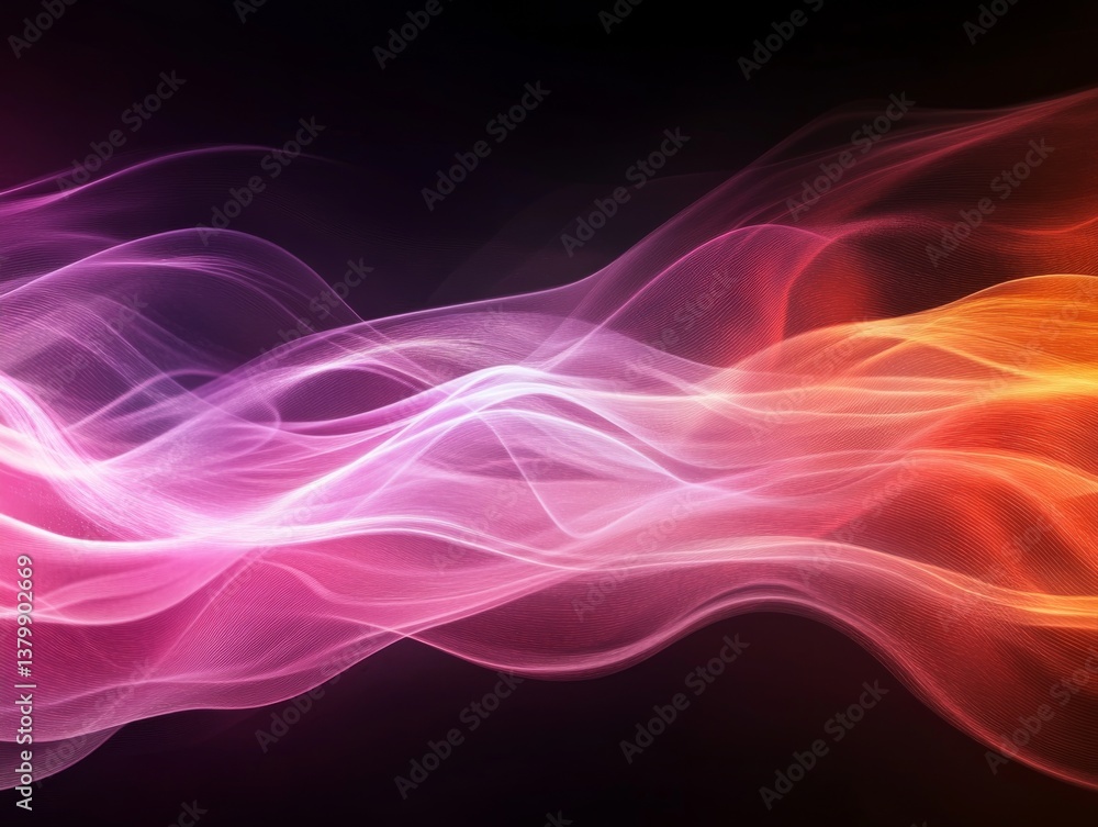 Aufkleber Colorful abstract wave patterns create a dynamic visual experience in a digital art composition